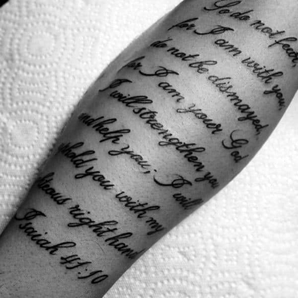 Cool Bible Verse Tattoos For Gentlemen Forearm Sleeve