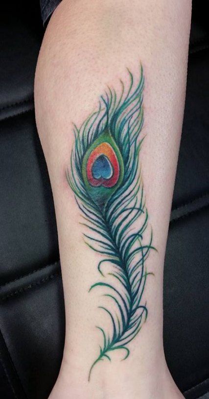 Cool Big Peacock Feather Tattoo