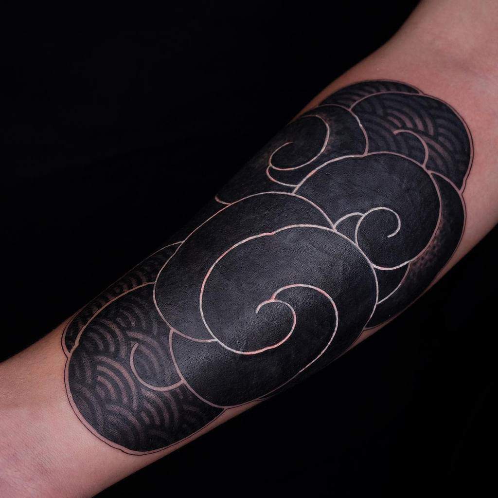 cool black arm tattoo koreacheon