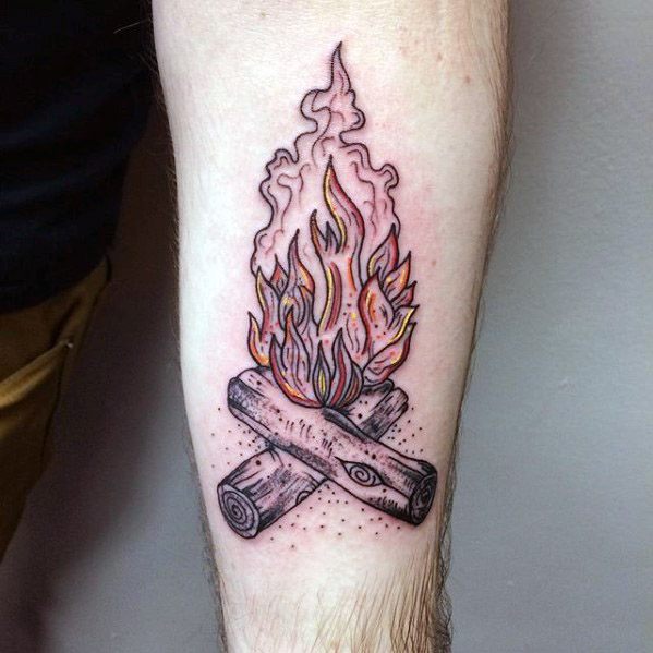 Campfire Tattoo I had done on me  rcamping