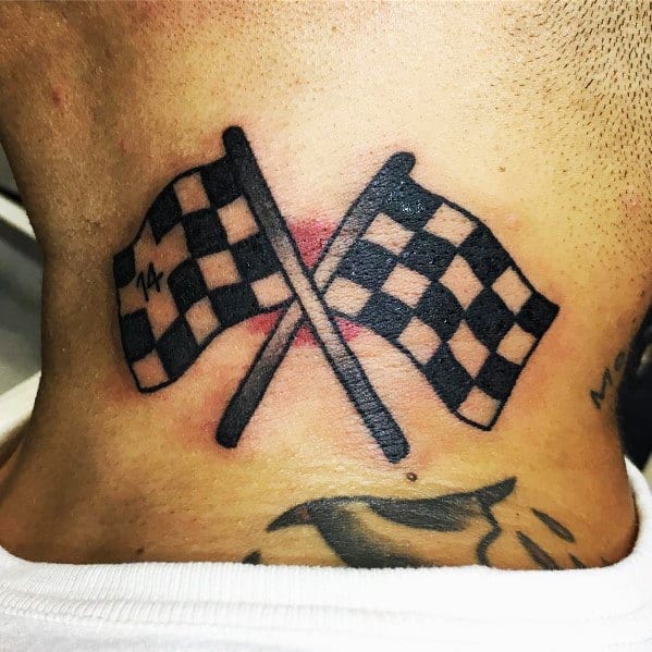 Cool Checkered Flag Tattoos For Men