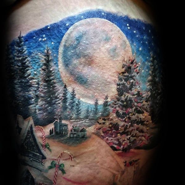 Cool Christmas Tree Tattoos For Men