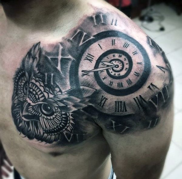 Cool Clock Tattoos On Man