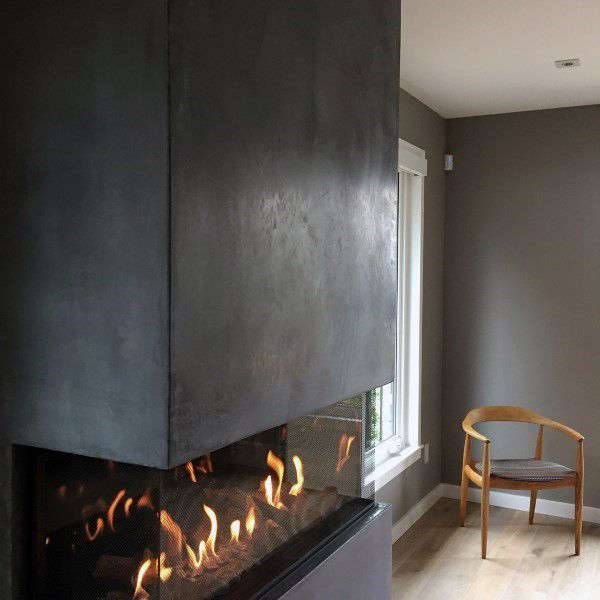 Cool Concrete Fireplace Design