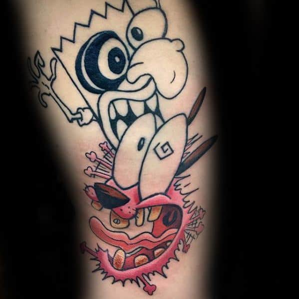 Cool Courage The Cowardly Dog Tattoo Design Ideas For Male