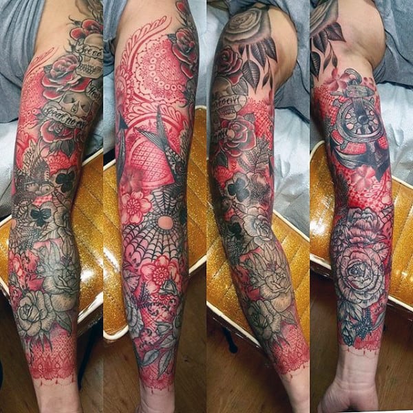 Lokomotiv leje design 70 Red Ink Tattoo Designs For Men - Masculine Ink Ideas
