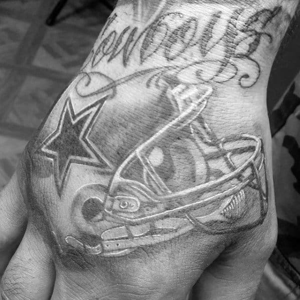Cool Dallas Cowboys Football Helmet Mens Hand Tattoo