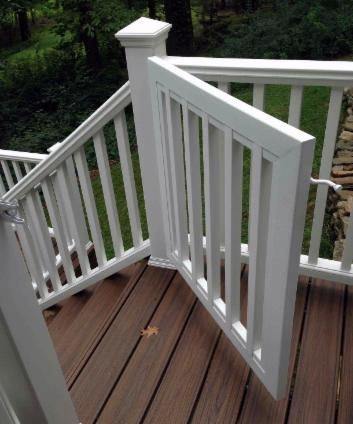 white-painted deck gate