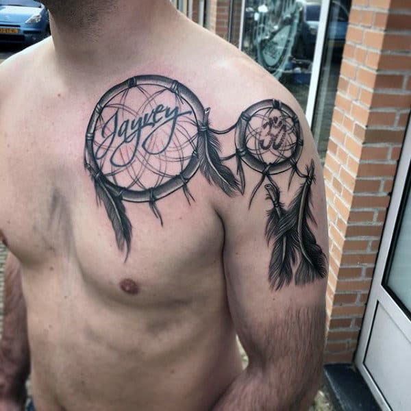 Cool Dreamcatcher Tattoos On Mens Shoulder