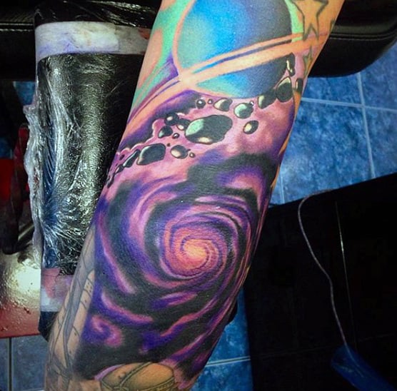 Cool Elbow Tattoos For Men Of Outer Space Black Hole