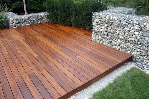 wooden floating deck