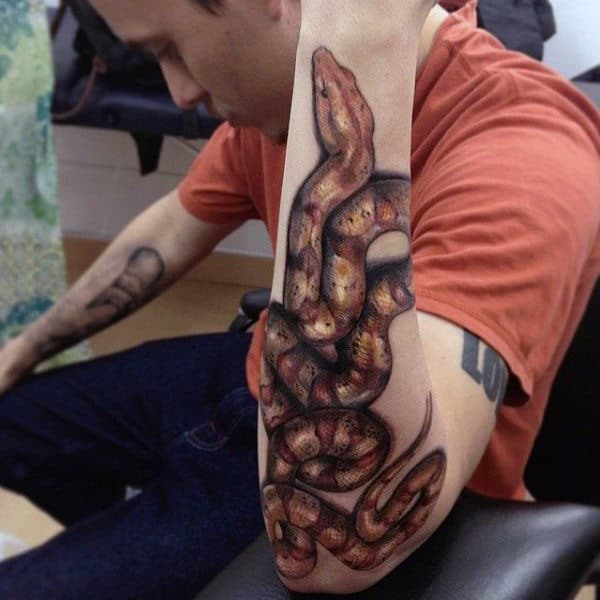 Cool Forearm Snake Animal Tattoos For Men