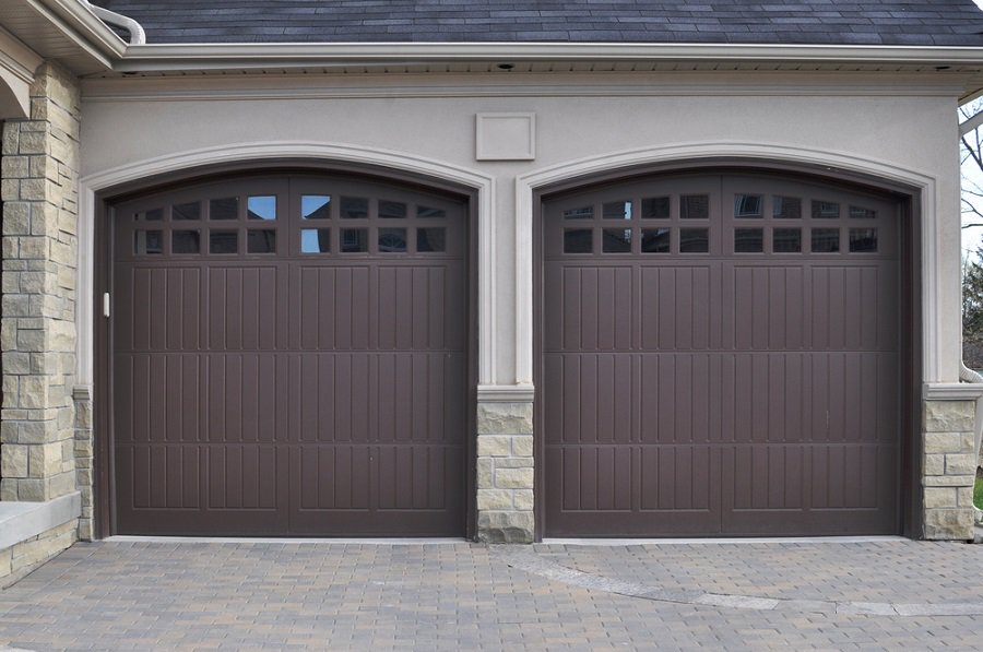 Cool Garage Door Wood With White House Brick Siding