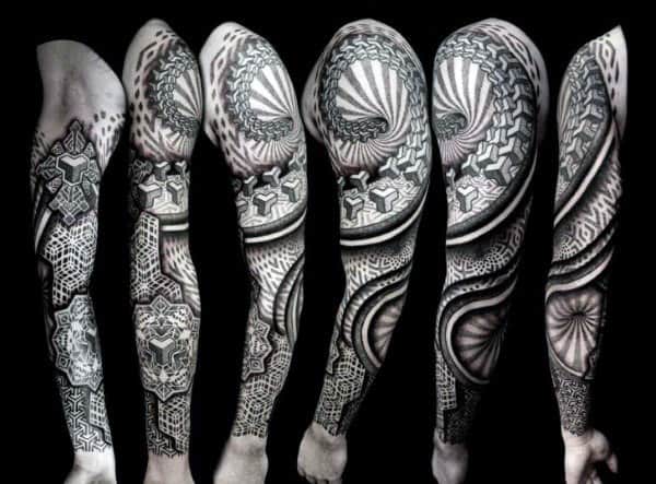 Cool Gemetric Arm Tattoo Designs For Guys