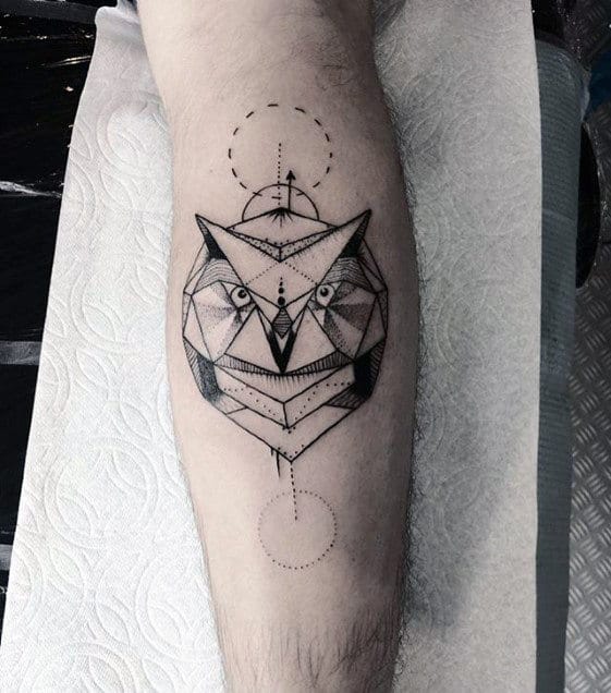 80 Geometric Owl Tattoo Designs For Men Shape Ink Ideas