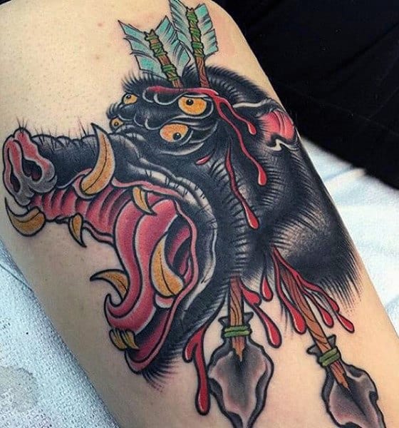 60 Boar Tattoo Designs For Men - Virulent Animal Ink Ideas