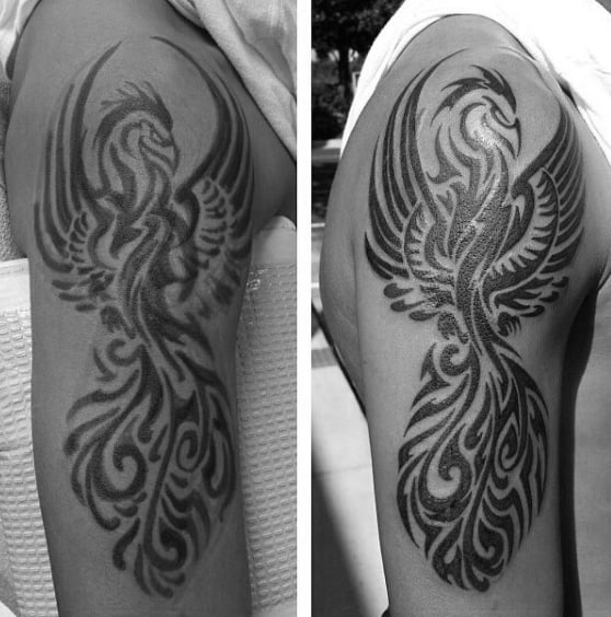 Cool Guys Phoenix Tribal Arm Tattoos