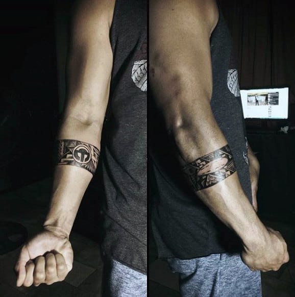 Cool Guys Tribal Armband Tattoo Design Ideas
