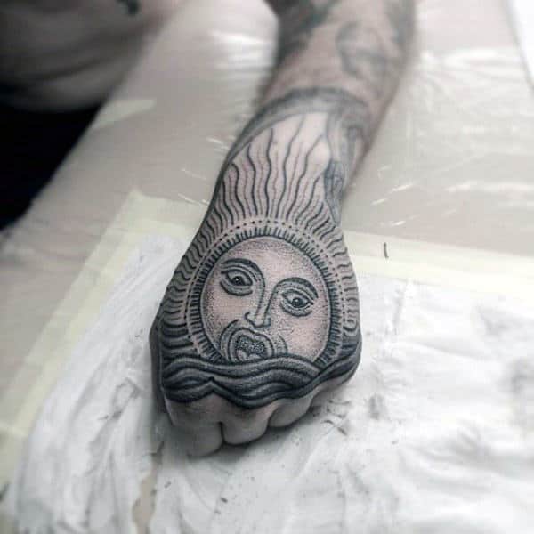 Cool Hand Sun Tattoos On Men