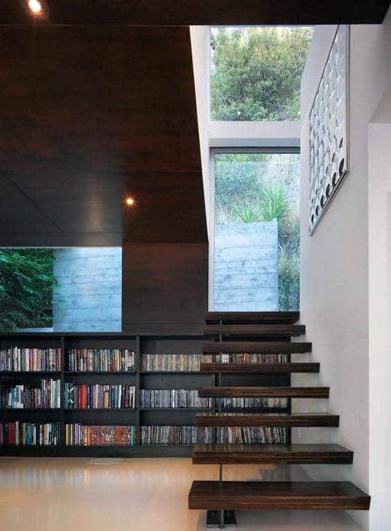 under-the-stairs library shelf 