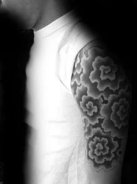 Cool Japanese Cloud Half Sleeve Tattoos For Gentlemen