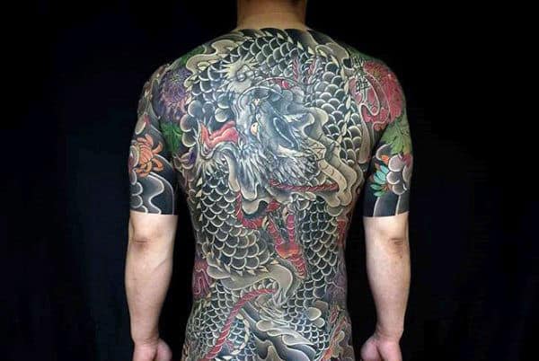 Cool Japanese Mens Full Back Tattoo