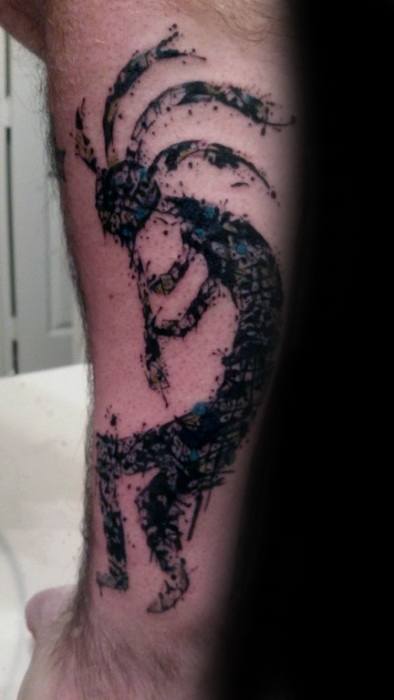 Cool Leg Male Kokopelli Tattoo Designs