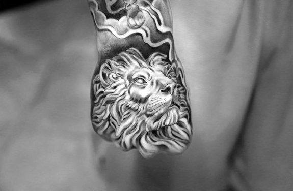 Cool Lion Statue Tattoo Design Ideas For Male