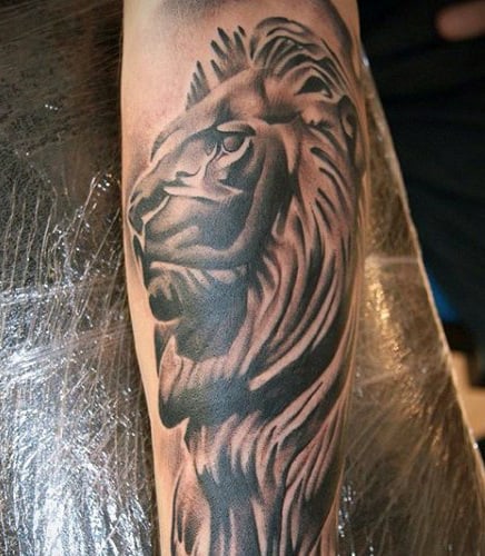 Cool Lion Tattoos On Arm On Male