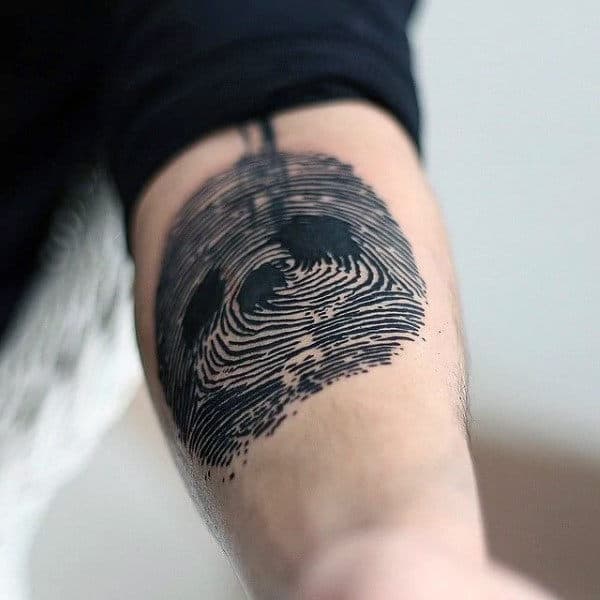 Cool Male Fingerprint Inner Forearm Tattoo Designs
