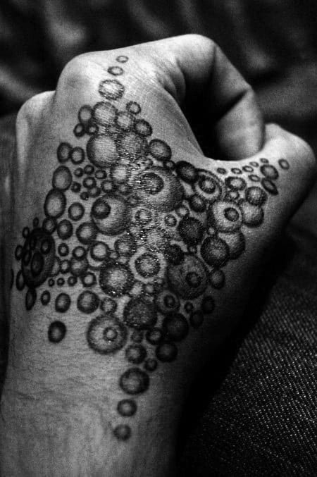 Cool Male Hand Bubble Tattoo Designs