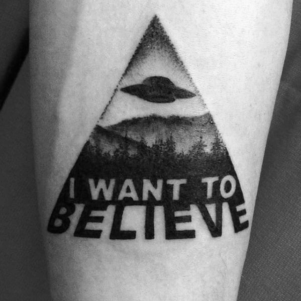 Cool Male I Want To Believe Tattoo Designs X Files Poster Inner Forearm