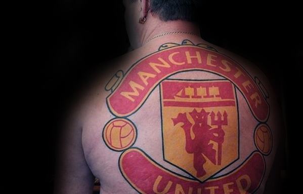 Cool Male Manchester United Tattoo Designs Full Back