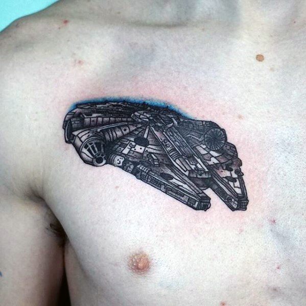 Cool Male Millennium Falcon Tattoo Designs