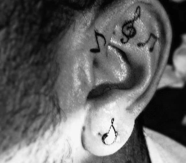 56 Ideas For Music Note Behind Ear Tattoo and Why They are So Popular   Inked Celeb
