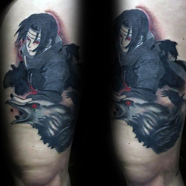 Cool Male Naruto Tattoo Designs On Thigh