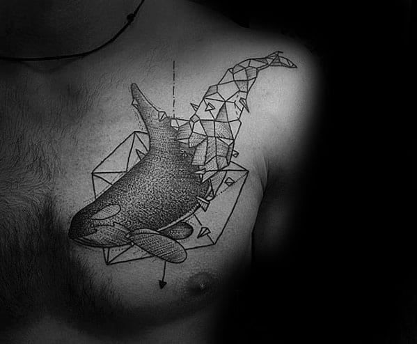 Cool Male Orca Tattoo Designs On Chest