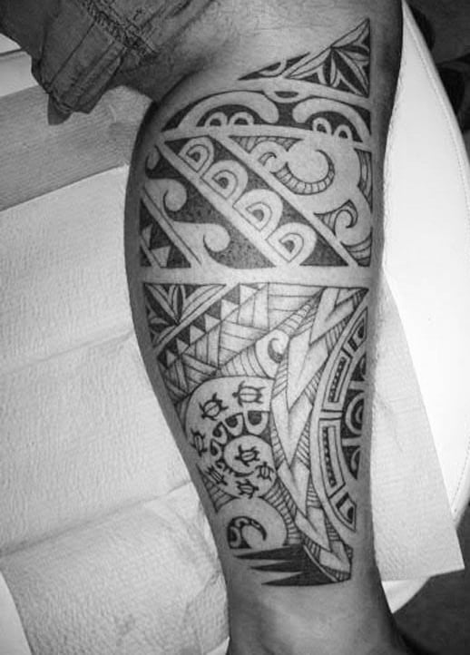 Cool Male Polynesian Tribal Tattoos For Legs