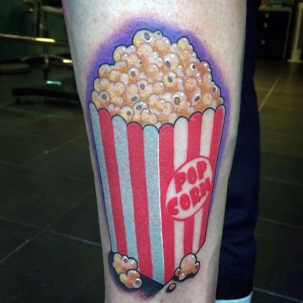 Cool Male Popcorn Tattoo Designs