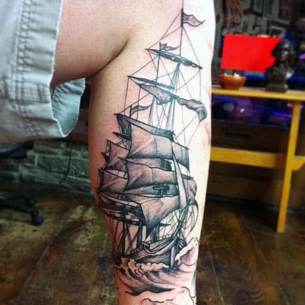 Cool Male Sailboat Tattoo Inspiration