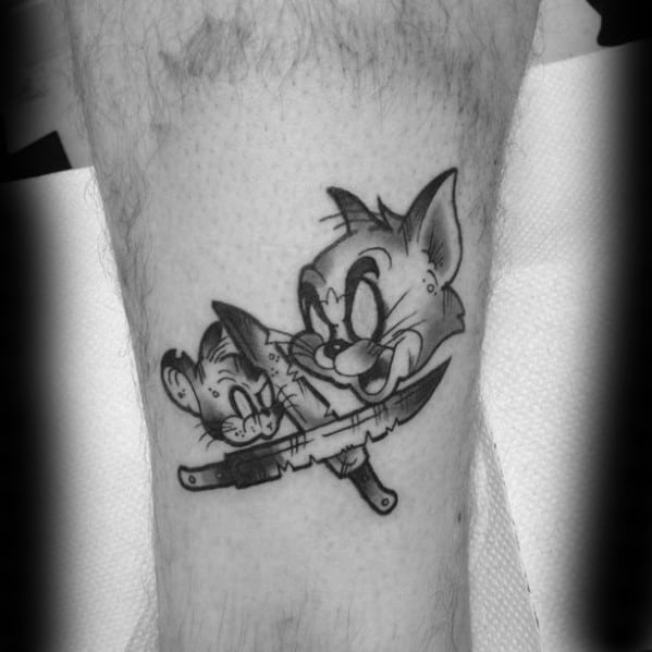 Cool Male Tom And Jerry Tattoo Designs