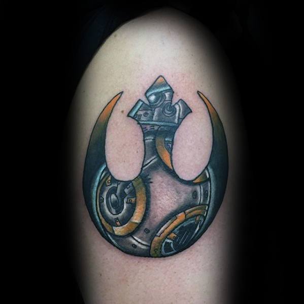 Cool Male Upper Arm Rebel Alliance Tattoo Designs