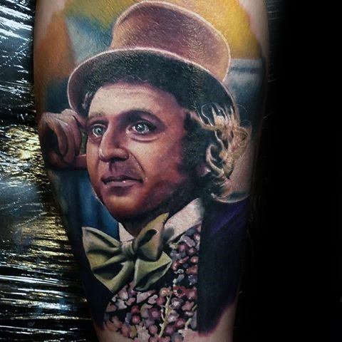Cool Male Willy Wonka Tattoo Designs