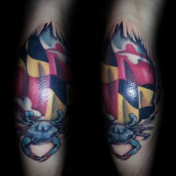 Cool Maryland Flag Tattoos For Men