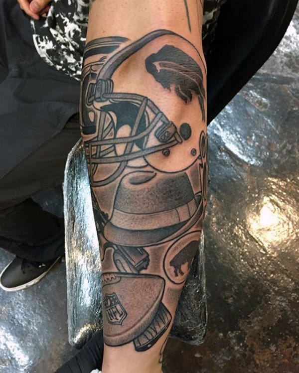 Cool Mens Football Themed Forearm Tattoo Designs
