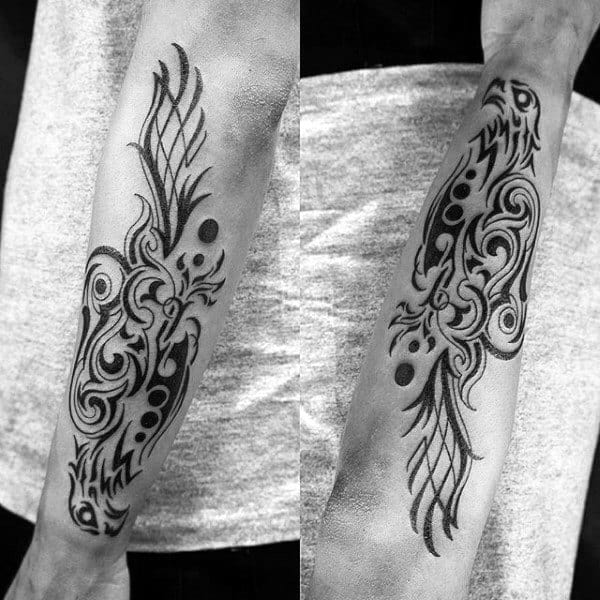 Cool Mens Forearm Tribal Eagle Tattoo Design Ideas