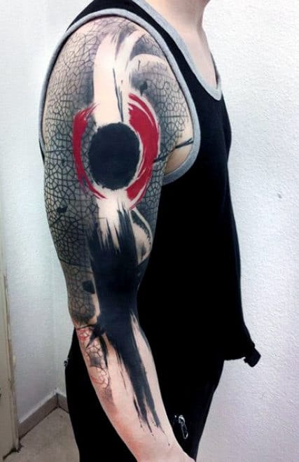 Cool Mens Half Sleeve Abstract Tattoos Across Arm