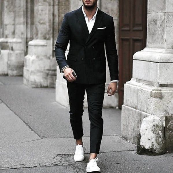 Cool Mens How To Wear A Black Suit Without A Tie Outfits Style Inspiration