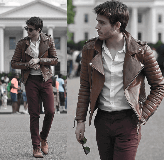 Cool Mens How To Wear A Leather Jacket Brown Leather Jacket Outfits Style Inspiration