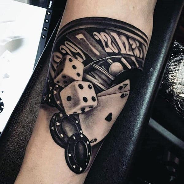 Cool Mens Playing Card 3d Tattoo Ideas On Forearm